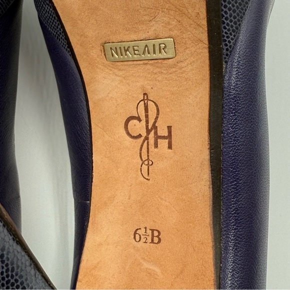 Cole Haan Mariela Air Purple Leather Peep Toe Pumps Women 6.5B - Picture 11 of 16